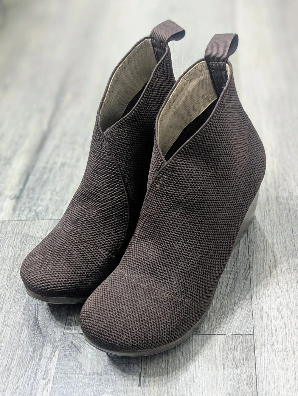 Charleston Shoe Co. Brown Wedge Heel Boots